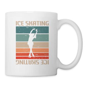 Retro Vintage Classic Ice Skating Skater - Tasse - Weiß - Rechts