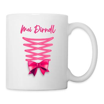Mei Dirndl Hob I Ned Gfundn - Tasse - Weiß - Rechts