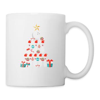 Lustige Bowling Spieler Weihnachtsbaum Lichter - Tasse - Weiß - Rechts