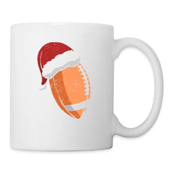 American Football Christmas Hat Sports Christmas - Mug - white - Right