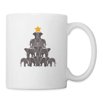 Elephant Christmas Tree Safari Animal Lovers Xmas - Mug - white - Right