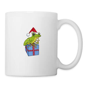Merry Frogma's Christmas pajamas Santa Claus hat - Mug - white - Right