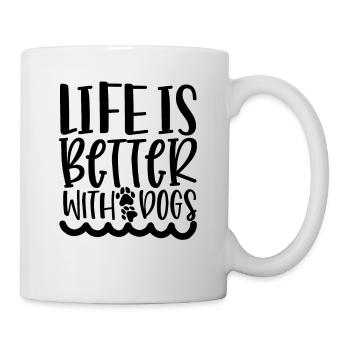 La vie est meilleure avec les chiens - Mug blanc - blanc - Droite