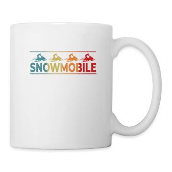 Schneemobil Vintage Fahrer - Tasse - Weiß - Rechts