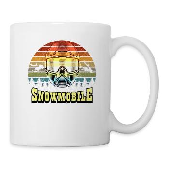 Schneemobil Rennfahrer Helm Neon Just Sent It - Tasse - Weiß - Rechts