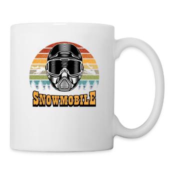 Schneemobil Rennfahrer Helm Retro Just Sent It - Tasse - Weiß - Rechts