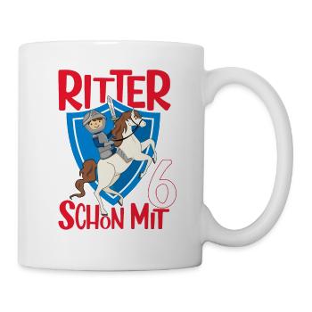 Ritter Geburtstagsmotiv 6 Jahre Jungen Geschenk - Tasse - Weiß - Rechts