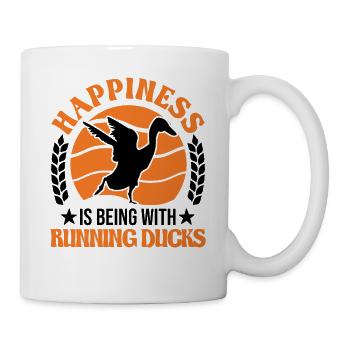 Happiness is being with Running Ducks Laufente - Mug - white - Right
