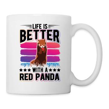 La vie est meilleure avec un panda roux roter panda - Mug blanc - blanc - Droite