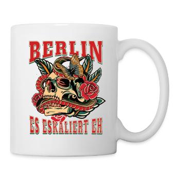 Berlin Frau Geschenk es eskaliert eh Berlin Frauen - Tasse - Weiß - Rechts