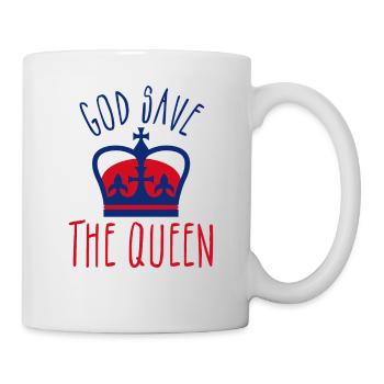 God Save The Queen Elizabeth 2 Königin von England - Tasse - Weiß - Rechts