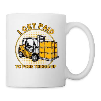 Forklift driver things give up gift - Mug - white - Right