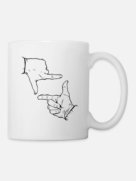 Finger Silhouette - Tasse - Weiß