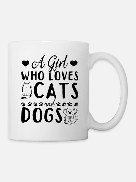 Katzenliebhaber Hundeliebhaber Ich bin ein Mädchen - Tasse - Weiß