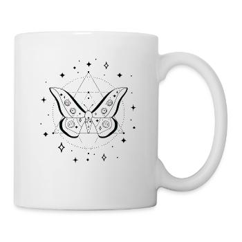 Himmlischer Schmetterling Line Art Insekt Fan - Tasse - Weiß - Rechts