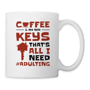 Inauguration d’une nouvelle maison de propriétaire en grandissant - Mug blanc - blanc - Droite
