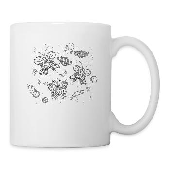 Celestial Butterfly Night Sky Line Art Galaxy - Mug - white - Right