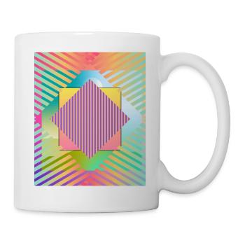 Moderne Kunst Grafik-Design 1 formen Linien Farben - Tasse - Weiß - Rechts