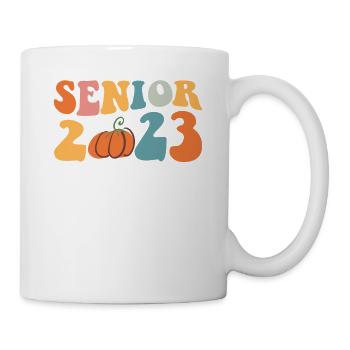 Fête costumée d’Halloween Senior 2023 avec citrouille - Mug blanc - blanc - Droite