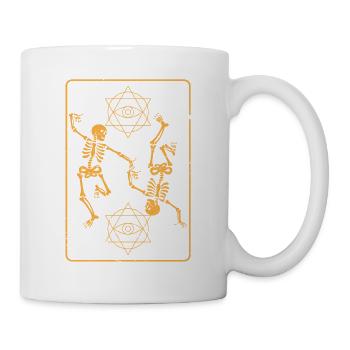 Creepy Skeletons Hexagram Icon Halloween - Mug - white - Right