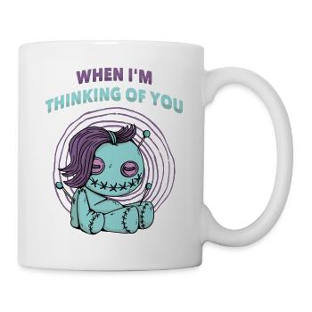 Quand je pense à toi Poupée vaudou Halloween - Mug blanc - blanc - Droite