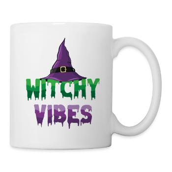 Witchy Vibes Wizard Witch Hat Halloween Costume - Mug - white - Right
