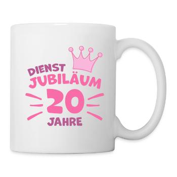Dienstjubiläum 20 Jahre Firmenjubiläum Glückwunsch - Tasse - Weiß - Rechts
