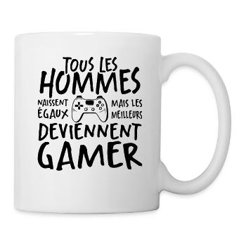 Les Meilleurs Hommes Deviennent Gamer - Mug blanc - blanc - Droite