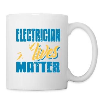 Electrician Lives Matter Cool Retro T-Shirt - Mug - white - Right