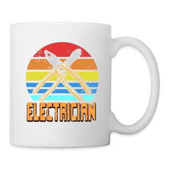 Awesome Electrician Retro Vintage Cool T-Shirt - Mug - white - Right