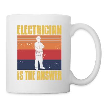 Retro Vintage ELECTRICIAN Is The Answer Cool - Mug - white - Right