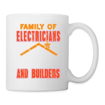 Family Of Electricians And Builders Cool Retro - Mug - white - Right