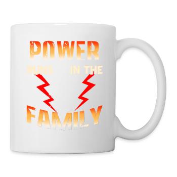 Power Runs In The Family Cool Funny Electrician - Tasse - Weiß - Rechts