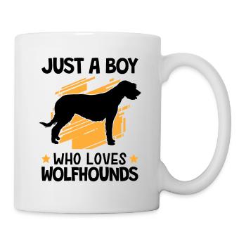 Garçon le lévrier irlandais aime Wolfhound - Mug blanc - blanc - Droite
