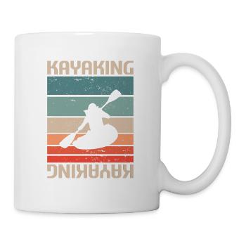 Retro Vintage Classic Kayaking Kayak Kayaker - Tasse - Weiß - Rechts