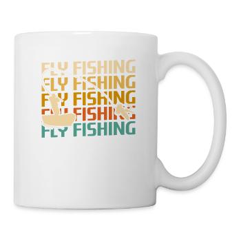 Retro Vintage Classic Fly Fishing Fisherman - Mug - white - Right
