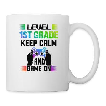 Niveau 1ST GRADE restez calme et jouez - Mug blanc - blanc - Droite