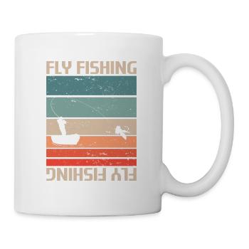 Retro Vintage Classic Fly Fishing Fisherman - Mug - white - Right