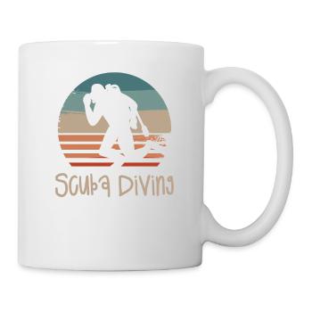 Retro Vintage Classic Scuba Diving Scuba Diver - Tasse - Weiß - Rechts