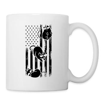 Chat Drapeau américain Patriotique Cat Lover Cat - Mug blanc - blanc - Droite