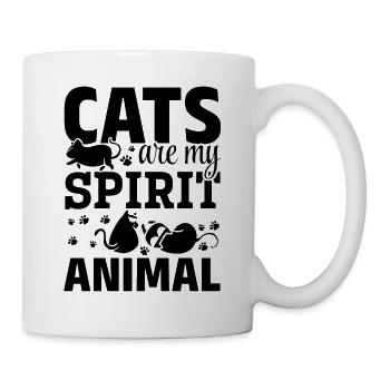 Katzen sind mein Seelentier Ich Katzenbesitzerin N - Tasse - Weiß - Rechts