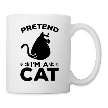 Katzenliebhaber Lustige Katze Meme Ich tue so als - Tasse - Weiß - Rechts
