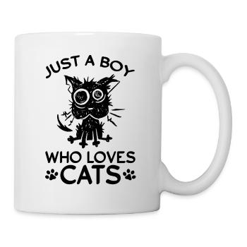 Just a boy who loves cats - Mug - white - Right