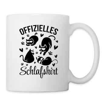 Katzen Schlafshirt Offizielles Schlafshirt Katze - Tasse - Weiß - Rechts