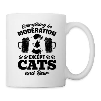 Cat Lover - Alles in Maßen außer Katzen und Bier - Tasse - Weiß - Rechts