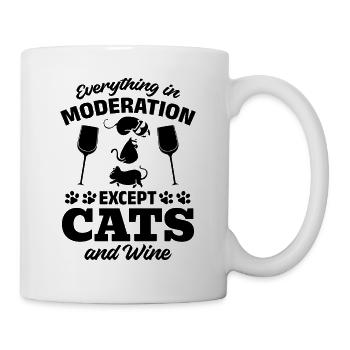 Cat Lover - Alles in Maßen außer Katzen und Wein - Tasse - Weiß - Rechts