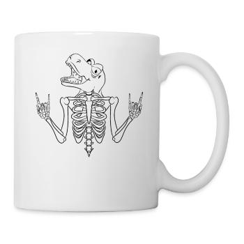 Halloween skeleton with dinosaur head - Mug - white - Right
