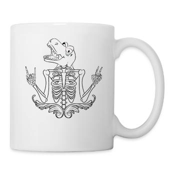 Halloween Skeleton with Dino Head Dinosaur Skeleton - Mug - white - Right