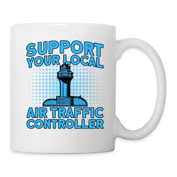 Luftverkehrskontrolle Fluglotse Flughafen Geschenk - Tasse - Weiß - Rechts