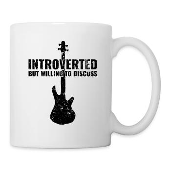 INTROVERTED BUT WILLING DISCUSS bass player - Mug - white - Right